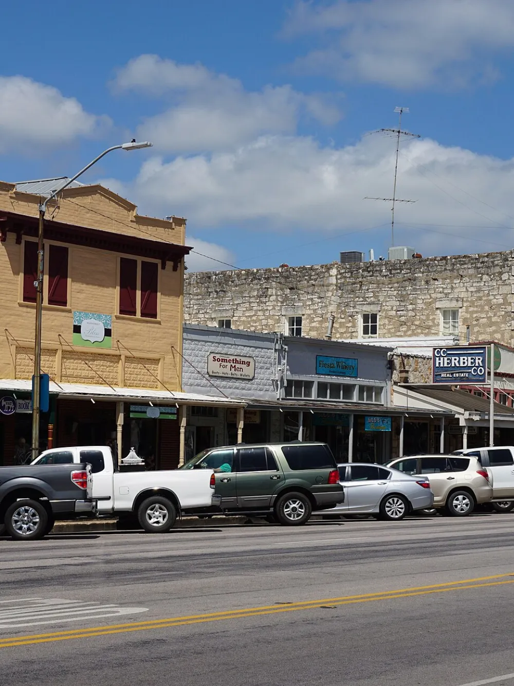 Historic German storefronts along Fredericksburg's Main Street